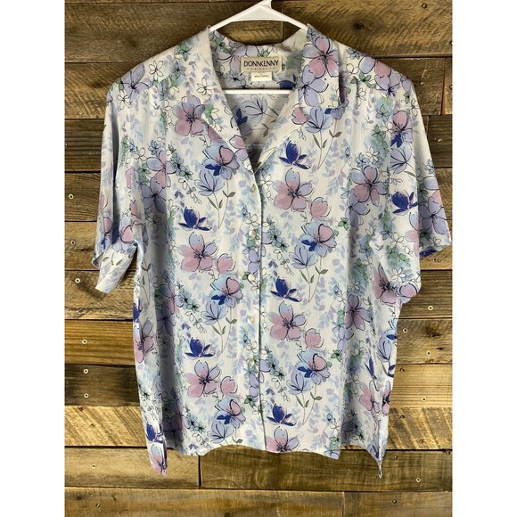Donkenny Women's XL Floral Button-Down Top Pastel Colors - Picture 1 of 12